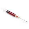syringe with a red fluid